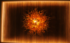 orange chandelier - view from directly underneath